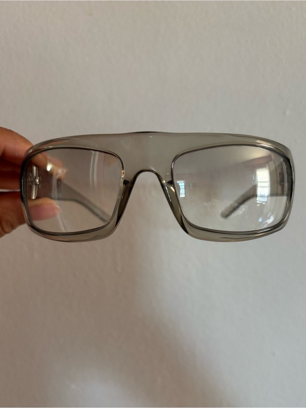 Vintage Gucci Tom ford Translucent Grey Rectangular Sunglasses
